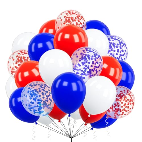 30 Stück Luftballons Packung mit Rot, Blau & Weiß Luftballons 10 Zoll Luftballons, Latex Ballons Geburtstag Party Ballon Dekoration für Hochzeit Babyparty Abschlussfeier Jubiläum von creative balloons