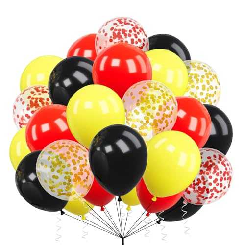 30 Stück Luftballons Packung mit Rot, Schwarz & Gelb Luftballons 10 Zoll Luftballons, Latex Ballons Geburtstag Party Ballon Dekoration für Hochzeit Babyparty Abschlussfeier Jubiläum von creative balloons