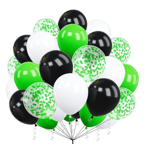 30 Stück Luftballons Packung mit Schwarz, Grün & Weiß Luftballons 10 Zoll Luftballons, Latex Ballons Geburtstag Party Ballon Dekoration für Hochzeit Babyparty Abschlussfeier Jubiläum von creative balloons