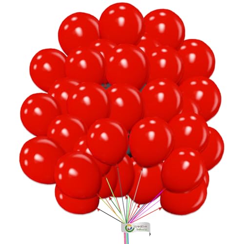 50 Stück Luftballons Packung mit roten einfarbigen Luftballons, 25,4 cm Luftballons, Geburtstagsfeier, Ballon-Dekoration für Hochzeit, Babyparty, Abschlussfeier 50 Stück Luftballons Packung mit roten einfarbigen Luftballons, 25,4 cm Luftballons, Geburtstagsfeier, Ballon-Dekoration für Hochzeit, Babyparty, Abschlussfeier von creative balloons