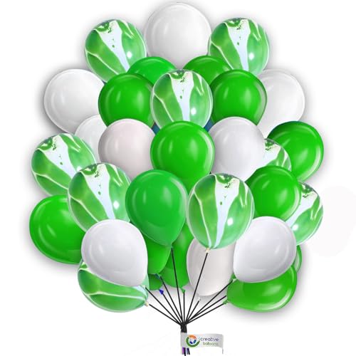 50 Stück Luftballons in Weiß, Grün, Hellgrün, 25,4 cm, weiß-grün, Marmor-Ballon-Set mit einfarbigen Luftballons, Geburtstagsparty, Ballon-Dekoration für Hochzeit, Babyparty, Abschlussfeier 50 Stück Luftballons in Weiß, Grün, Hellgrün, 25,4 cm, weiß-grün, Marmor-Ballon-Set mit einfarbigen Luftballons, Geburtstagsparty, Ballon-Dekoration für Hochzeit, Babyparty, Abschlussfeier von creative balloons