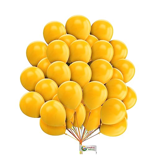 Gelbe Luftballons, 25,4 cm, Premium-Partyballons für Geburtstag, Hochzeit, Verlobung, Babyparty, Jahrestag, Festival, Party-Dekorationen, Großpackung mit 100 Stück von creative balloons