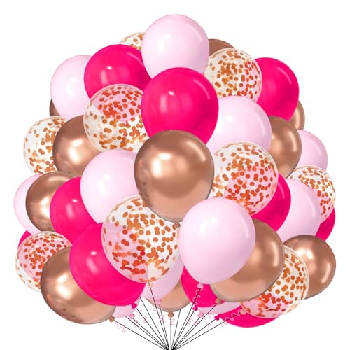 Hot Pink Luftballons 30 Stück 25,4 cm Luftballons mit Pastellrosa Roségold Luftballons für Mädchen Geburtstag Party Dekoration Babyparty Dekoration Hochzeit Brautdusche Valentinstag von creative balloons