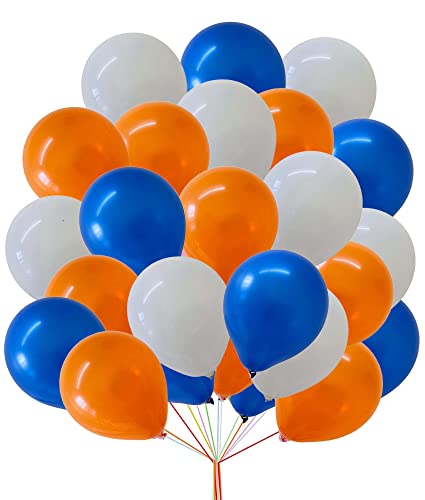 Luftballons, 25,4 cm, 3 Farbkombinationen, Weiß, Orange, Blau, Latex, Party-Ballon-Set für Geburtstag, Hochzeit, Jahrestag, Dekoration, 30 Stück von creative balloons