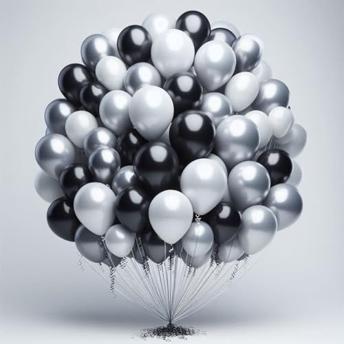 Luftballons Weiß Schwarz Silber 25 Stück 10 Zoll Party Luftballons Set für Mädchen Geburtstag Hochzeit Party Jahrestag Karneval Brautdusche Verlobung Abschlussfeier Dekorationen Luftballons Weiß Schwarz Silber 25 Stück 10 Zoll Party Luftballons Set für Mädchen Geburtstag Hochzeit Party Jahrestag Karneval Brautdusche Verlobung Abschlussfeier Dekorationen von creative balloons