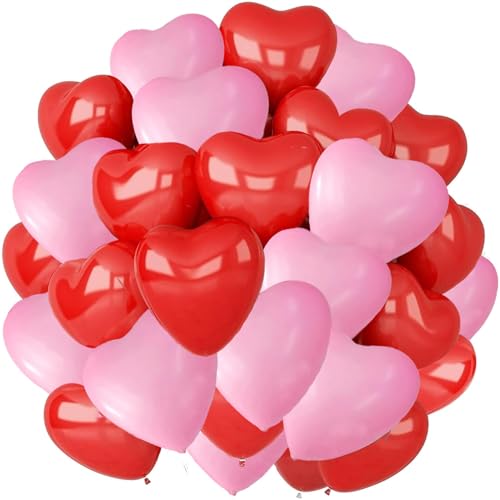 Luftballons in Herzform, 25 Stück, rosa & rot, 25 Stück, Geburtstags-Party, Ballon-Dekoration für Hochzeit, Babyparty, Abschlussfeier Luftballons in Herzform, 25 Stück, rosa & rot, 25 Stück, Geburtstags-Party, Ballon-Dekoration für Hochzeit, Babyparty, Abschlussfeier von creative balloons