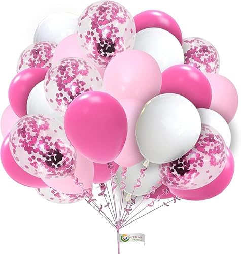 Luftballons in Hot Pink und Weiß, 30 Stück, 25,4 cm, Fuchsia, Rosa & Konfetti-Luftballons für Mädchen, Frauen, Geburtstag, Barbie, Prinzessin, Motto Babyparty, Hochzeitsdekoration Luftballons in Hot Pink und Weiß, 30 Stück, 25,4 cm, Fuchsia, Rosa & Konfetti-Luftballons für Mädchen, Frauen, Geburtstag, Barbie, Prinzessin, Motto Babyparty, Hochzeitsdekoration von creative balloons