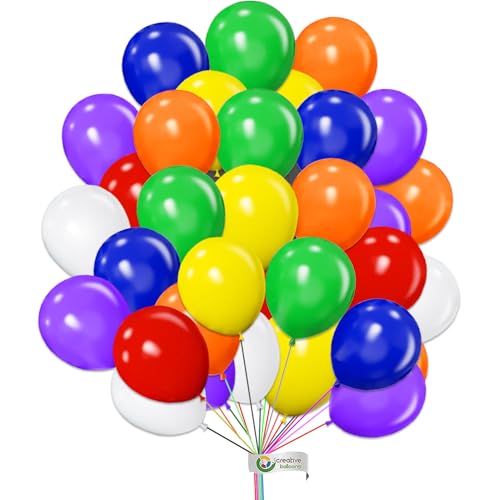 Luftballons in Regenbogenfarben, 25,4 cm, für Geburtstagsparty, Dekoration für Hochzeit, Babyparty, Abschlussfeier, 50 Stück Luftballons in Regenbogenfarben, 25,4 cm, für Geburtstagsparty, Dekoration für Hochzeit, Babyparty, Abschlussfeier, 50 Stück von creative balloons
