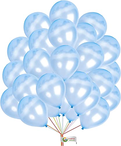 Metallische hellblaue Luftballons, 12,7 cm, glänzende Metallic-Latex-Luftballons für Mädchen, Jungen, Geburtstag, Hochzeit, Abschlussfeier, Party, Dekoration, Zubehör, 25 Stück Metallische hellblaue Luftballons, 12,7 cm, glänzende Metallic-Latex-Luftballons für Mädchen, Jungen, Geburtstag, Hochzeit, Abschlussfeier, Party, Dekoration, Zubehör, 25 Stück von creative balloons