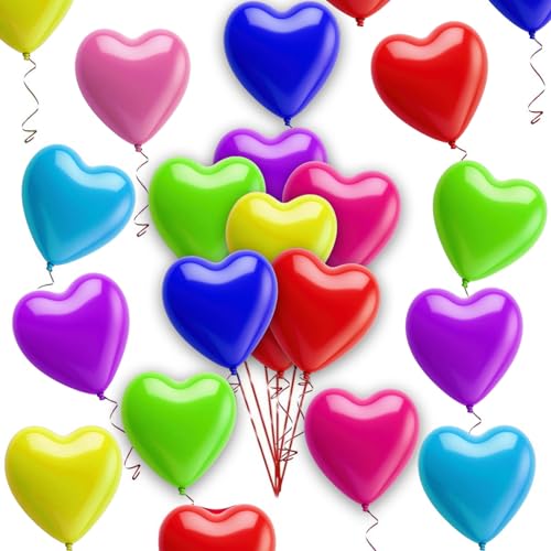Multicolor Heart Balloon 25pcs Valentines Balloons 10 inch Latex Balloons for Valentines Day Wedding Engagement Anniversary Decoration von creative balloons