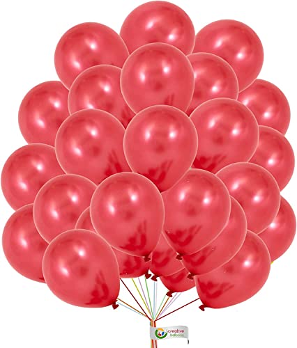 Rote Luftballons, 25,4 cm, roamtische Luftballons, Rubinrote Luftballons, starkes Latex für Mädchen, Frauen, Geburtstagsparty, Hochzeit, Babyparty, Dekoration, 25 Stück Rote Luftballons, 25,4 cm, roamtische Luftballons, Rubinrote Luftballons, starkes Latex für Mädchen, Frauen, Geburtstagsparty, Hochzeit, Babyparty, Dekoration, 25 Stück von creative balloons
