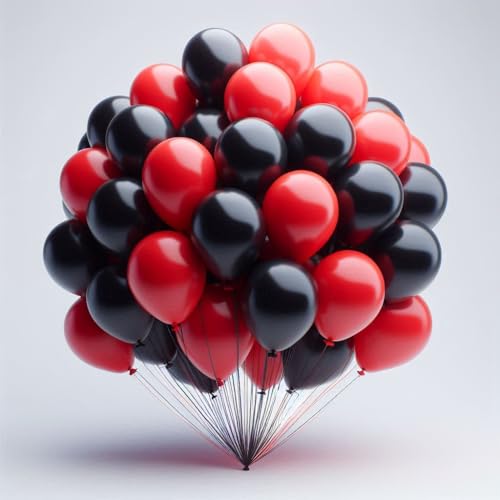Rote schwarze Luftballons, 30 Stück, 25,4 cm, rote und schwarze Party-Luftballons, Latex-Luftballons, Casino-Themenparty-Dekoration für Geburtstagsfeier, Hochzeit, Abschlussfeier, Rote schwarze Luftballons, 30 Stück, 25,4 cm, rote und schwarze Party-Luftballons, Latex-Luftballons, Casino-Themenparty-Dekoration für Geburtstagsfeier, Hochzeit, Abschlussfeier, von creative balloons