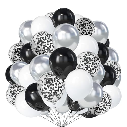 Schwarz-weiß-silberne Luftballons, 30 Stück, 25,4 cm, schwarz-weiß, Party-Dekoration mit Konfetti-Latex-Luftballons für Geburtstag, Hochzeit, Babyparty, Abschlussfeier, Jahrestag, Dekorationen Schwarz-weiß-silberne Luftballons, 30 Stück, 25,4 cm, schwarz-weiß, Party-Dekoration mit Konfetti-Latex-Luftballons für Geburtstag, Hochzeit, Babyparty, Abschlussfeier, Jahrestag, Dekorationen von creative balloons