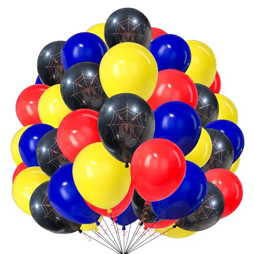 Spinnenballons, 25,4 cm, 30 Stück, rot, blau, gelb, Cartoon-Ballons, Spider-Party, Superhelden-Thema, Geburtstagsdekorationen, Spinnennetz-Ballons für Kinder, Jungen, Mädchen Spinnenballons, 25,4 cm, 30 Stück, rot, blau, gelb, Cartoon-Ballons, Spider-Party, Superhelden-Thema, Geburtstagsdekorationen, Spinnennetz-Ballons für Kinder, Jungen, Mädchen von creative balloons