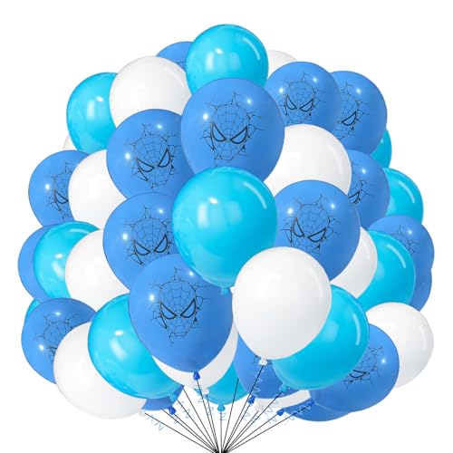 Spinnenballons, 25,4 cm, 30 Stück, weiß, blau, Cartoon-Ballons, Spider-Party, Superhelden-Thema, Geburtstagsdekorationen, Spinnennetz-Ballons für Kinder, Jungen, Mädchen Spinnenballons, 25,4 cm, 30 Stück, weiß, blau, Cartoon-Ballons, Spider-Party, Superhelden-Thema, Geburtstagsdekorationen, Spinnennetz-Ballons für Kinder, Jungen, Mädchen von creative balloons