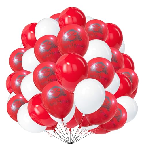 Spinnenballons, 25,4 cm, 30 Stück, weiß-rot, Spinnennetz-Ballons, Cartoon-Ballons, Spider-Party, Superhelden-Thema, Geburtstagsdekorationen für Kinder, Jungen, Mädchen Spinnenballons, 25,4 cm, 30 Stück, weiß-rot, Spinnennetz-Ballons, Cartoon-Ballons, Spider-Party, Superhelden-Thema, Geburtstagsdekorationen für Kinder, Jungen, Mädchen von creative balloons