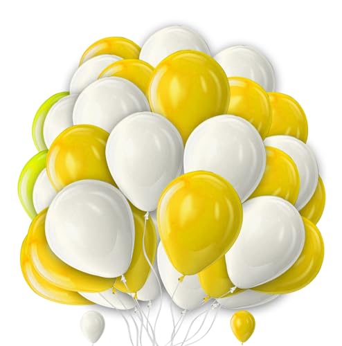 Weiße gelbe Luftballons, 2 Farbkombinationen, 25,4 cm, Luftballons, Sonnenblumen-Popcorn-Motto-Partyballons, bunter Latex-Ballon für Geburtstag, Hochzeit, Weihnachtsdekoration, 30 Stück Weiße gelbe Luftballons, 2 Farbkombinationen, 25,4 cm, Luftballons, Sonnenblumen-Popcorn-Motto-Partyballons, bunter Latex-Ballon für Geburtstag, Hochzeit, Weihnachtsdekoration, 30 Stück von creative balloons