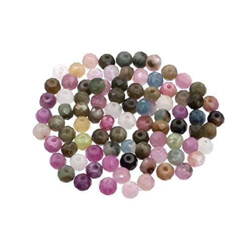 Creative-Beads Edelsteinperle ca.2,5mm Turmalin facettiert, ca. 60 Perlen zum auffädeln Halsketten und Schmuck selber machen von Creative-Beads