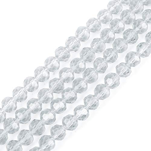 CC2R801 tschechische Glasperlen, 8 mm, facettierte, runde Kristallglasperlen, lose Perlen, transparent, 660–680 Stück, für DIY-Schmuckherstellung, 10 Stränge von creative club