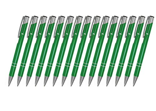 Creativgravur 15 Metall-Kugelschreiber-Set Magic, Blaue Großraummine, Farbe:C-17 (licht grün) von creativgravur