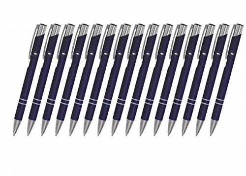 Creativgravur 15 Metall-Kugelschreiber-Set Magic, Blaue Großraummine, Farbe:C-24 (marineblau) von creativgravur