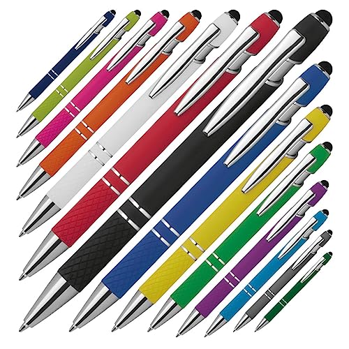 creativgravur - 750x Kugelschreiber mit Gravur | Montea - personalisierter Stift mit Touchpen und Softtouch - Werbekugelschreiber mit Wunschtext & Logo - hochwertiger Kulli in verschiedenen Farben von creativgravur