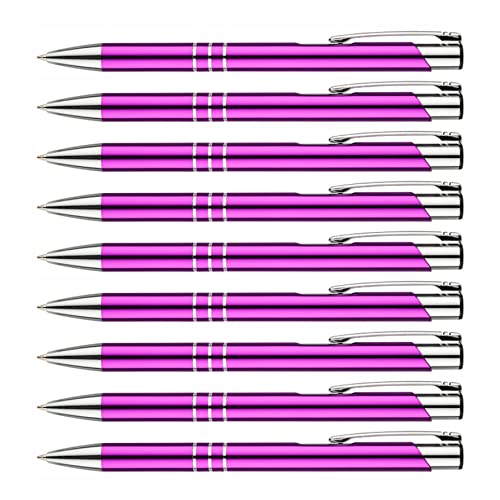 creativgravur - Metall Kugelschreiber - hochwertige Kugelschreiber - Premium Kulli für weiches und elegantes Schreiben - Druckkugelschreiber mit blauer Mine, Menge:25 Stück, Farbe:Pink von creativgravur