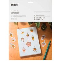 cricut™ bedruckbare Aufkleberfolie für Schneideplotter weiß 21,0 x 29,7 cm,  12 St. von cricut™