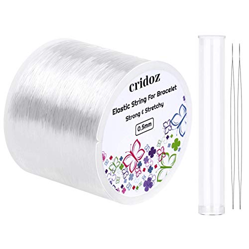 Cridoz Dehnbare Schnur für Armbänder, 0,5 mm klare elastische Schnur, Schmuckperlen-Armband-Schnur mit 2 Perlennadeln für Rocailles, Ponyperlen, Armbänder und Schmuckherstellung Cridoz Dehnbare Schnur für Armbänder, 0,5 mm klare elastische Schnur, Schmuckperlen-Armband-Schnur mit 2 Perlennadeln für Rocailles, Ponyperlen, Armbänder und Schmuckherstellung von cridoz