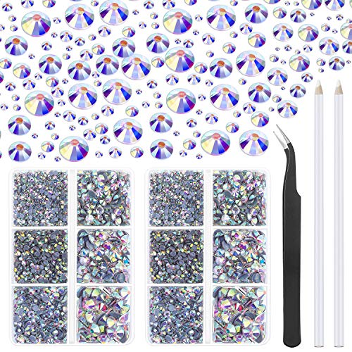 Cridoz Hotfix-Strasssteine mit Pinzette und Strass-Picker-Werkzeug-Stiften für Bedazzler zum Basteln auf Stoff, Kleidung, Schuhen und Jeans, 6040 Stück Cridoz Hotfix-Strasssteine mit Pinzette und Strass-Picker-Werkzeug-Stiften für Bedazzler zum Basteln auf Stoff, Kleidung, Schuhen und Jeans, 6040 Stück von cridoz