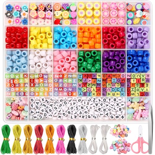 cridoz Perlenarmband-Bastelset, Perlen-Sets für Armbänder mit Pony-Perlen, Polymer-Frucht-Ton-Perlen, Charm-Perlen, Buchstabenperlen für Armbänder und Schmuckherstellung cridoz Perlenarmband-Bastelset, Perlen-Sets für Armbänder mit Pony-Perlen, Polymer-Frucht-Ton-Perlen, Charm-Perlen, Buchstabenperlen für Armbänder und Schmuckherstellung von cridoz