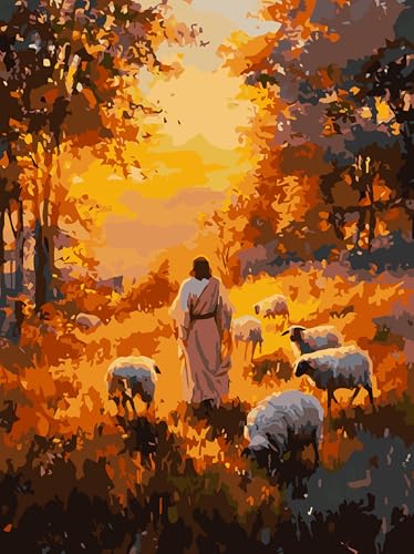 croshom Malen nach Zahlen Kit für Erwachsene Anfänger, Jesus Malen nach Zahlen für Erwachsene, DIY Easy Acryl Malen nach Zahlen Kits, Geschenke und Home Wall Decor 30,5 x 40,6 cm (ohne Rahmen) von croshom