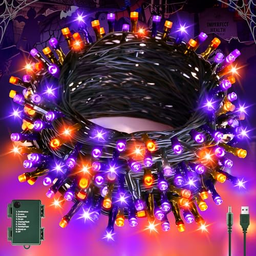 cshare Halloween Deko Lichterkette Outdoor, 6M 60er Orange-Lila USB/Batterie Lichterketten mit Timer, Wasserdicht Lichterkette für Außen Innen Garten Herbst Halloween Dekorationen cshare Halloween Deko Lichterkette Outdoor, 6M 60er Orange-Lila USB/Batterie Lichterketten mit Timer, Wasserdicht Lichterkette für Außen Innen Garten Herbst Halloween Dekorationen von cshare