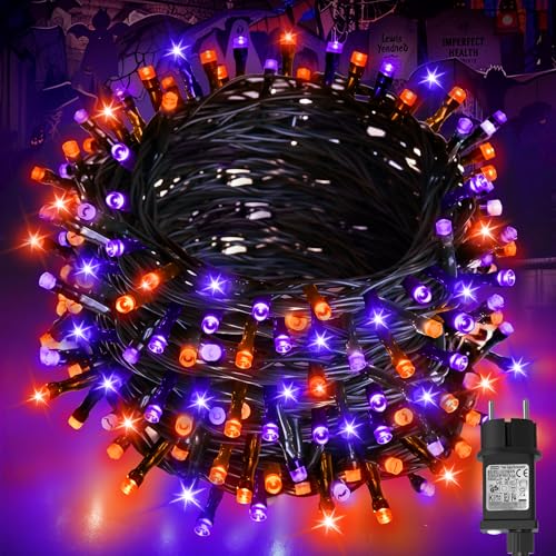 cshare Halloween Lichterkette Außen, 20M 200er LED Orange Lila Lichterketten Stecker mit Timer, Wasserdicht für Herbst Garten Halloween Gruselige Dekorationen Außen Innen von cshare