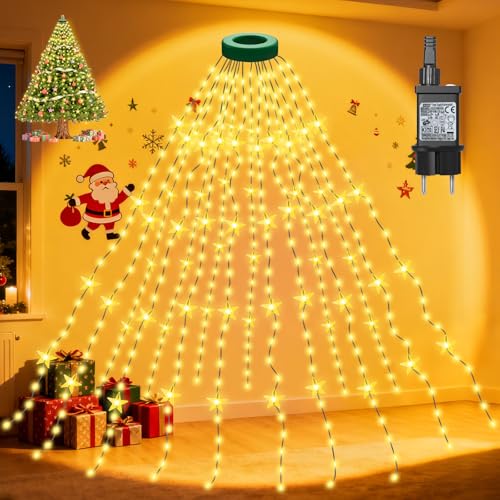 cshare Lichterkette Weihnachtsbaum, 2M 400er LED Christbaumbeleuchtung Sterne Lichterketten mit Ring und 16 Girlanden, Timer, Wasserdicht für 1.5-2.5M Tannenbaum Weihnachtsdeko Außen Innen, Warmweiß cshare Lichterkette Weihnachtsbaum, 2M 400er LED Christbaumbeleuchtung Sterne Lichterketten mit Ring und 16 Girlanden, Timer, Wasserdicht für 1.5-2.5M Tannenbaum Weihnachtsdeko Außen Innen, Warmweiß von cshare