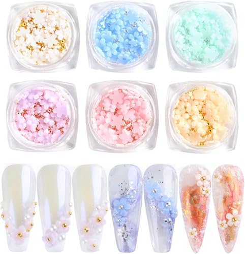 1 Box 3D Blumen Nagelkunst Charms, Acryl Blumen Nagel Strass mit Gold und Silberperlen Ornamenten, Nagel Edelsteine, Nagel Zubehör für Mädchen, Frauen, DIY Nageldesign, Basteldekoration 1 Box 3D Blumen Nagelkunst Charms, Acryl Blumen Nagel Strass mit Gold und Silberperlen Ornamenten, Nagel Edelsteine, Nagel Zubehör für Mädchen, Frauen, DIY Nageldesign, Basteldekoration von cuhostki