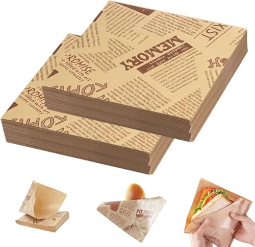 50 Blatt Burger Tüten (18 X 18 cm) Snacktaschen, Fettdichte Sandwich Papier mit Druck, Antihaftbeschichtete Burger Papiertüten für Pommes, Burgern, Sandwiches, Snack (Große Dreieckige öffnung) 50 Blatt Burger Tüten (18 X 18 cm) Snacktaschen, Fettdichte Sandwich Papier mit Druck, Antihaftbeschichtete Burger Papiertüten für Pommes, Burgern, Sandwiches, Snack (Große Dreieckige öffnung) von cuhostki