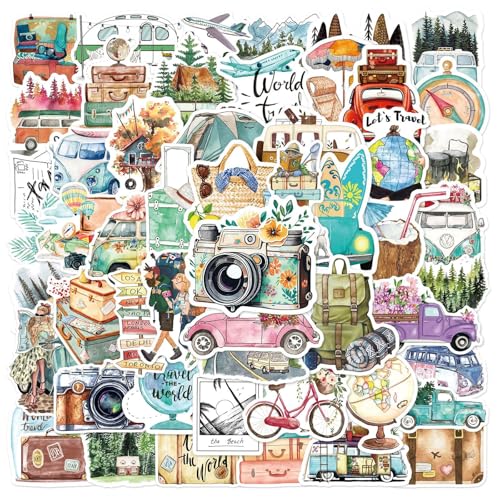 50 Stück Reiseaufkleber, Reiseaufkleber in Mini-Größe, Scrapbook-Aufkleber-Zubehör, Dekor-Aufkleber für Journaling, Notizbuch, Wasserflaschenalbum, Handyhülle, Laptop 50 Stück Reiseaufkleber, Reiseaufkleber in Mini-Größe, Scrapbook-Aufkleber-Zubehör, Dekor-Aufkleber für Journaling, Notizbuch, Wasserflaschenalbum, Handyhülle, Laptop von cuhostki
