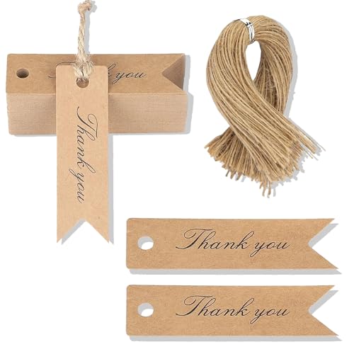 Geschenk Anhänger mit Jute Schnur Hangtag Anhänger Etiketten Tags für Flohmarkt Verpackten Hochzeitsdeko DIY Klein Hochzeit Anhänger für Gastgeschenke Geschenkverpackung von cuhostki