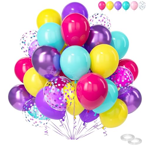 Regenbogen-Luftballons, 60 Stück, 30,5 cm, verschiedene Farben, Pink, Gelb, Lila, Blaugrün, Konfetti-Ballon für Kindergeburtstag, Geburtstag, Party, Hochzeit, Dekorationen Regenbogen-Luftballons, 60 Stück, 30,5 cm, verschiedene Farben, Pink, Gelb, Lila, Blaugrün, Konfetti-Ballon für Kindergeburtstag, Geburtstag, Party, Hochzeit, Dekorationen von cuhostki