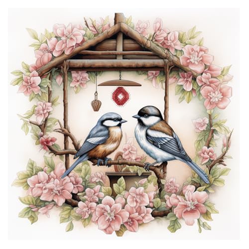 Cukol Kreuzstich Set Vorgedruckt Vögel, Tiere Stickvorlagen Stickbilder Vorgedruckt Kreuzstich Stickpackungen Stickpackung Cross Stitch Embroidery Kit Stickset Sticken Set Erwachsene Anfänger 36x36 cm von cukol cukol