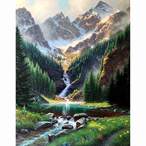 Cukol Kreuzstich Stickpackungen Vorgedruckt Set Erwachsene, Stickvorlagen Stickbilder Vorgedruckt Kreuzstich Stickpackung Sticken Stickbild Set für Erwachsene Anfänger Wald Landschaft Cross Stitch Kit von cukol cukol