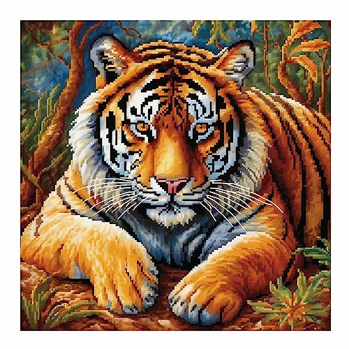 Cukol Tiger Kreuzstich Set Vorgedruckt, Tiere Stickvorlagen Stickbilder Vorgedruckt Kreuzstich Stickpackungen Stickpackung Cross Stitch Embroidery Kit Stickset Sticken Set Erwachsene Anfänger 46x46 cm Cukol Tiger Kreuzstich Set Vorgedruckt, Tiere Stickvorlagen Stickbilder Vorgedruckt Kreuzstich Stickpackungen Stickpackung Cross Stitch Embroidery Kit Stickset Sticken Set Erwachsene Anfänger 46x46 cm von cukol cukol