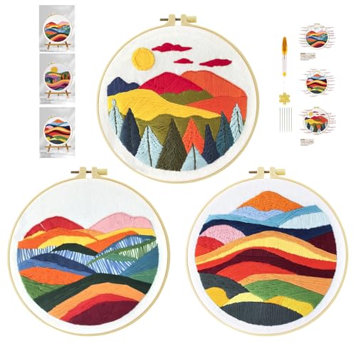 cukol cukol 3pcs Berg Stickset Sticken Set für Erwachsene Anfänger Embroidery Kit Stickerei, Stickvorlagen Kreuzstich Vorgedruckt Stickbilder Stickbild Stickpackung Stickvorlage Stickpackungen Bilder cukol cukol 3pcs Berg Stickset Sticken Set für Erwachsene Anfänger Embroidery Kit Stickerei, Stickvorlagen Kreuzstich Vorgedruckt Stickbilder Stickbild Stickpackung Stickvorlage Stickpackungen Bilder von cukol cukol