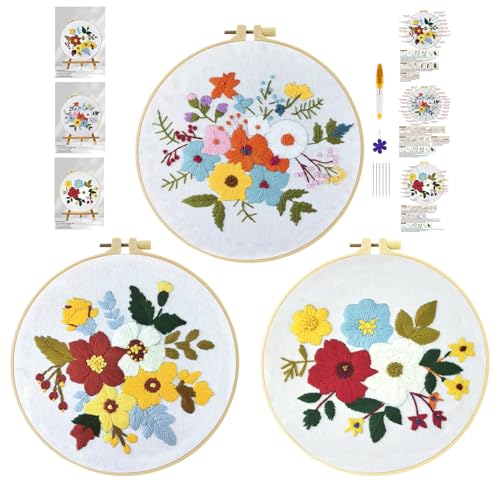 cukol cukol 3pcs Blume Stickset Sticken Set für Erwachsene Anfänger Embroidery Kit Stickerei, Stickvorlagen Kreuzstich Vorgedruckt Stickbilder Stickbild Stickpackung Stickvorlage Stickpackungen Bilder cukol cukol 3pcs Blume Stickset Sticken Set für Erwachsene Anfänger Embroidery Kit Stickerei, Stickvorlagen Kreuzstich Vorgedruckt Stickbilder Stickbild Stickpackung Stickvorlage Stickpackungen Bilder von cukol cukol