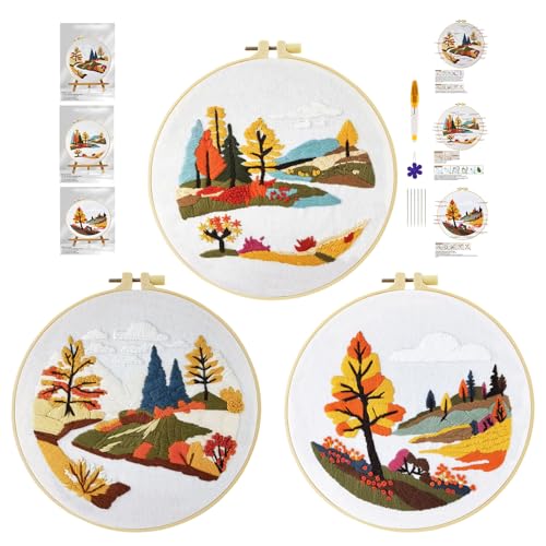 cukol cukol 3pcs Fluss Stickset Sticken Set für Erwachsene Anfänger Embroidery Kit Stickerei, Stickvorlagen Kreuzstich Vorgedruckt Stickbilder Stickbild Stickpackung Stickvorlage Stickpackungen Bilder cukol cukol 3pcs Fluss Stickset Sticken Set für Erwachsene Anfänger Embroidery Kit Stickerei, Stickvorlagen Kreuzstich Vorgedruckt Stickbilder Stickbild Stickpackung Stickvorlage Stickpackungen Bilder von cukol cukol