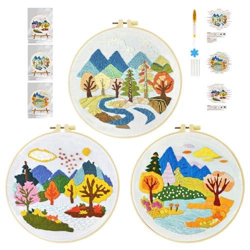 cukol cukol 3pcs Stickset Sticken Set für Erwachsene Anfänger Embroidery Kit Stickerei, Stickvorlagen Kreuzstich Vorgedruckt Stickbilder Stickbild Stickpackung Stickvorlage Stickpackungen Bilder cukol cukol 3pcs Stickset Sticken Set für Erwachsene Anfänger Embroidery Kit Stickerei, Stickvorlagen Kreuzstich Vorgedruckt Stickbilder Stickbild Stickpackung Stickvorlage Stickpackungen Bilder von cukol cukol