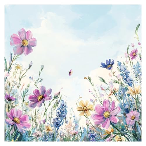 cukol cukol Kreuzstich Set Vorgedruckt - 30x30 cm Stickbilder, 11CT Stickvorlagen, Sticken Set Erwachsene, Stickset für Anfänger, Stickpackungen für DIY Home Deko & Mama Geschenke, Blume Thema von cukol cukol