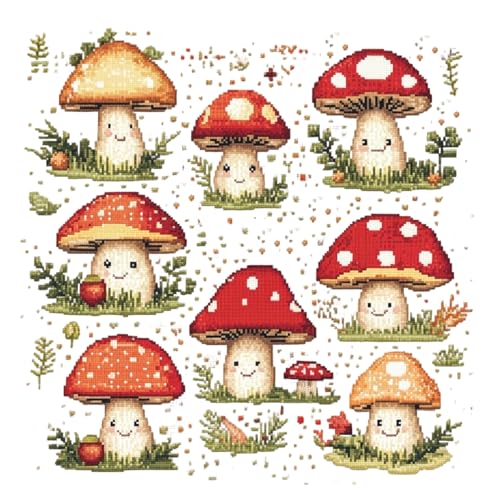cukol cukol Kreuzstich Set Vorgedruckt - 30x30 cm Stickbilder, 11CT Stickvorlagen, Sticken Set Erwachsene, Stickset für Anfänger, Stickpackungen für DIY Home Deko & Mama Geschenke, Süßer Pilz Thema cukol cukol Kreuzstich Set Vorgedruckt - 30x30 cm Stickbilder, 11CT Stickvorlagen, Sticken Set Erwachsene, Stickset für Anfänger, Stickpackungen für DIY Home Deko & Mama Geschenke, Süßer Pilz Thema von cukol cukol