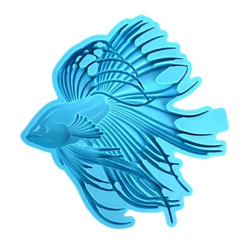 curfair 3D-Kampffischform, Kunstharz, Gießen, Betta, Silikon, handgefertigt, Epoxidharz, für Figuren, Dekoration, Bastelliebhaber, Blau von curfair